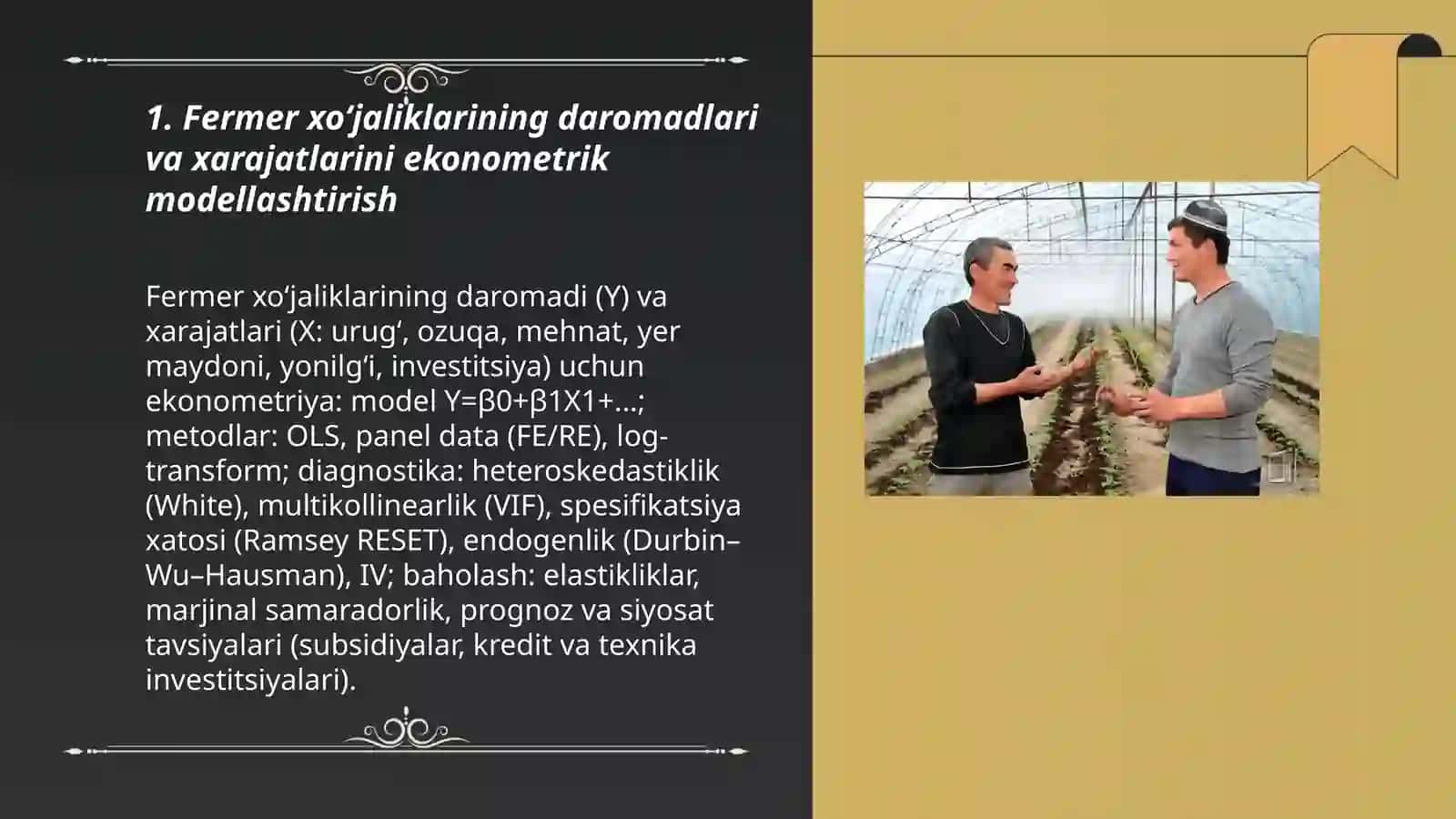 Fermer xo‘jaliklarining iqtisodiy rivojlanish ko‘rsatkichlarini ekonometrik modellashtirish 3