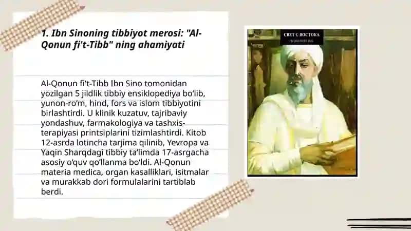 Ibn Sinoning tibbiyot merosi: "Al-Qonun fi't-Tibb" ning ahamiyati 3