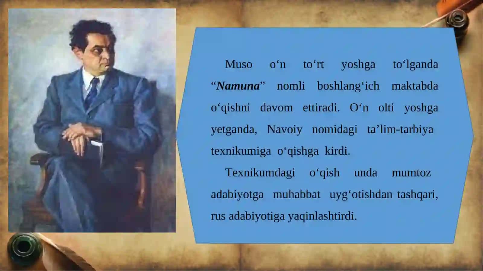 9-sinf Adabiyot fanidan Oybek hayoti va ijodi dars ishlanma 3