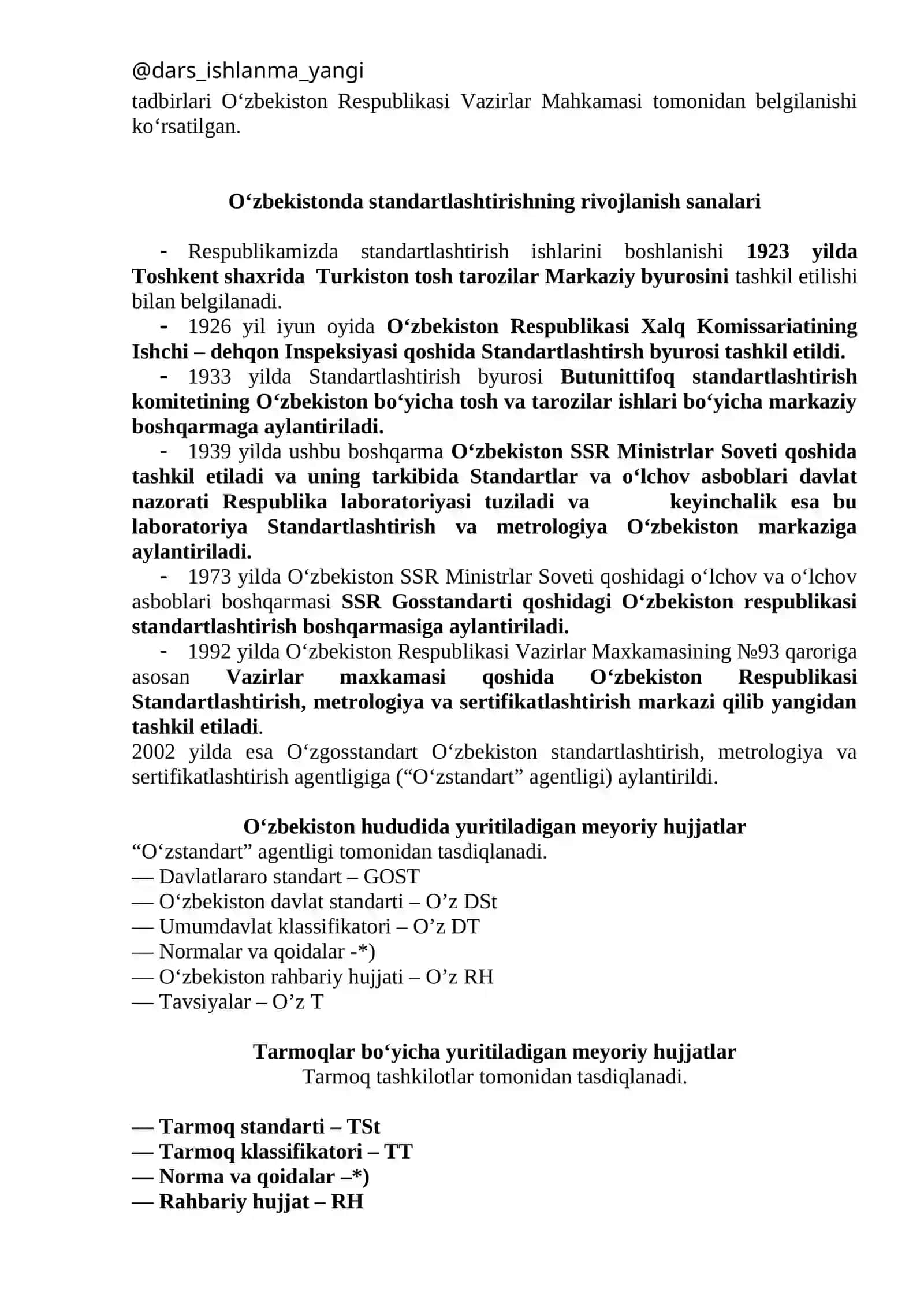 Standartlashtirishning maqsad va vazifalari 3
