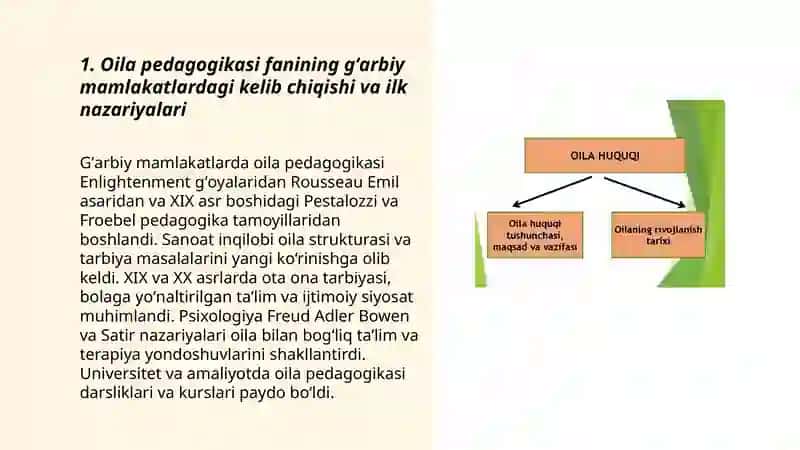 Xorijiy davlatlar va oʻzbekistonda oila pedagogikasi fanining rivojlanish tarixi 3