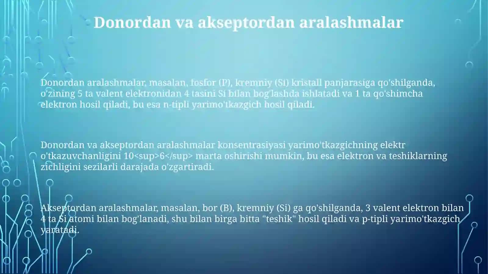 Qattiq jism fizikasi, yarim o'tkazgichlar 3