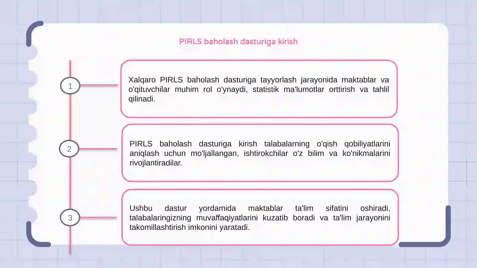 Xalqaro PIRLS baholash dasturiga tayyorlash 3