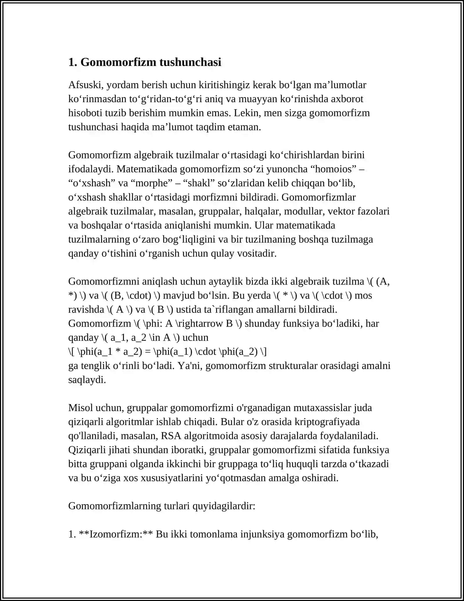 XALQALI GOMOMORFIZMLAR VA IZOMORFIZMLAR 3