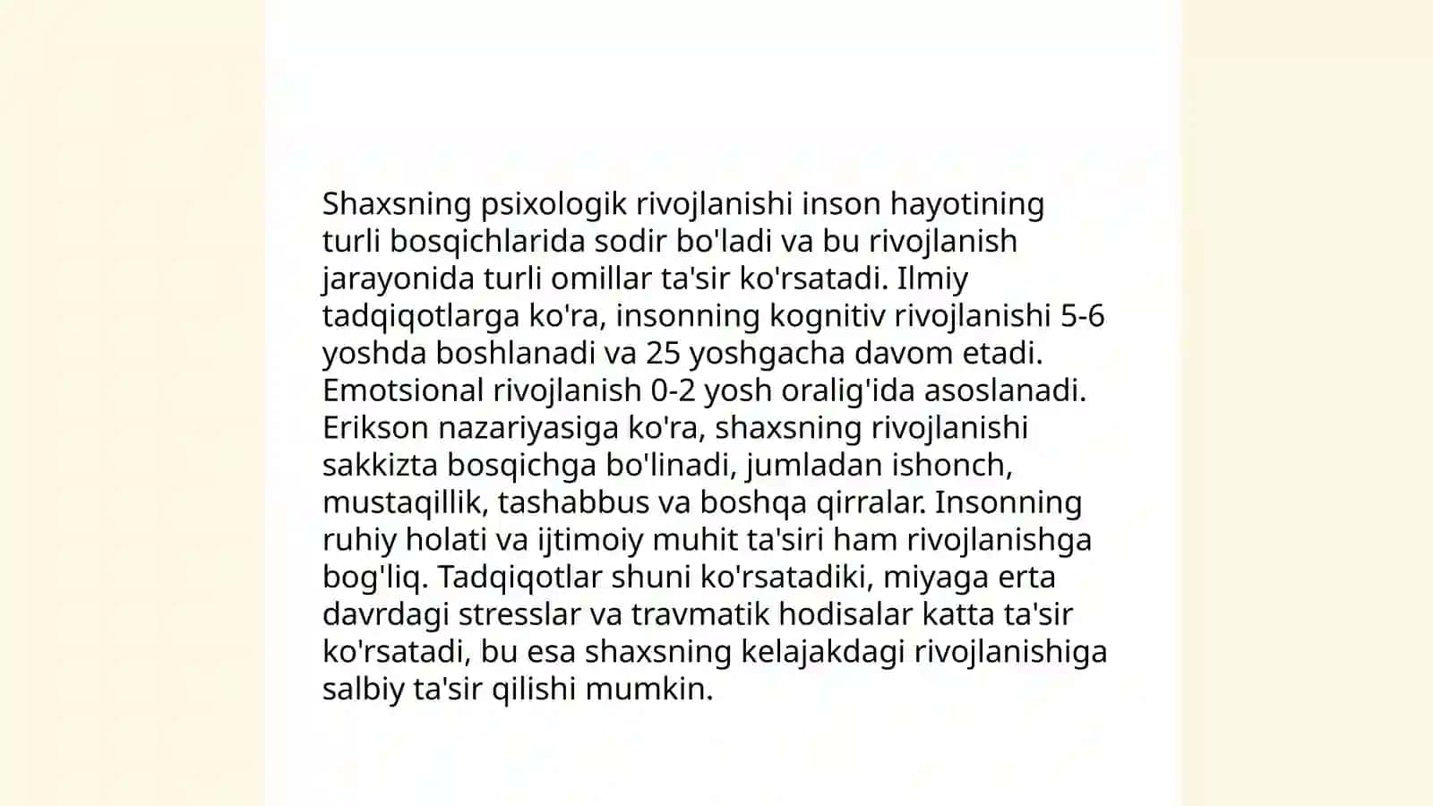 Shaxsning rivojlanishi,tarbiyasi va ijtimoiylashuvi 3