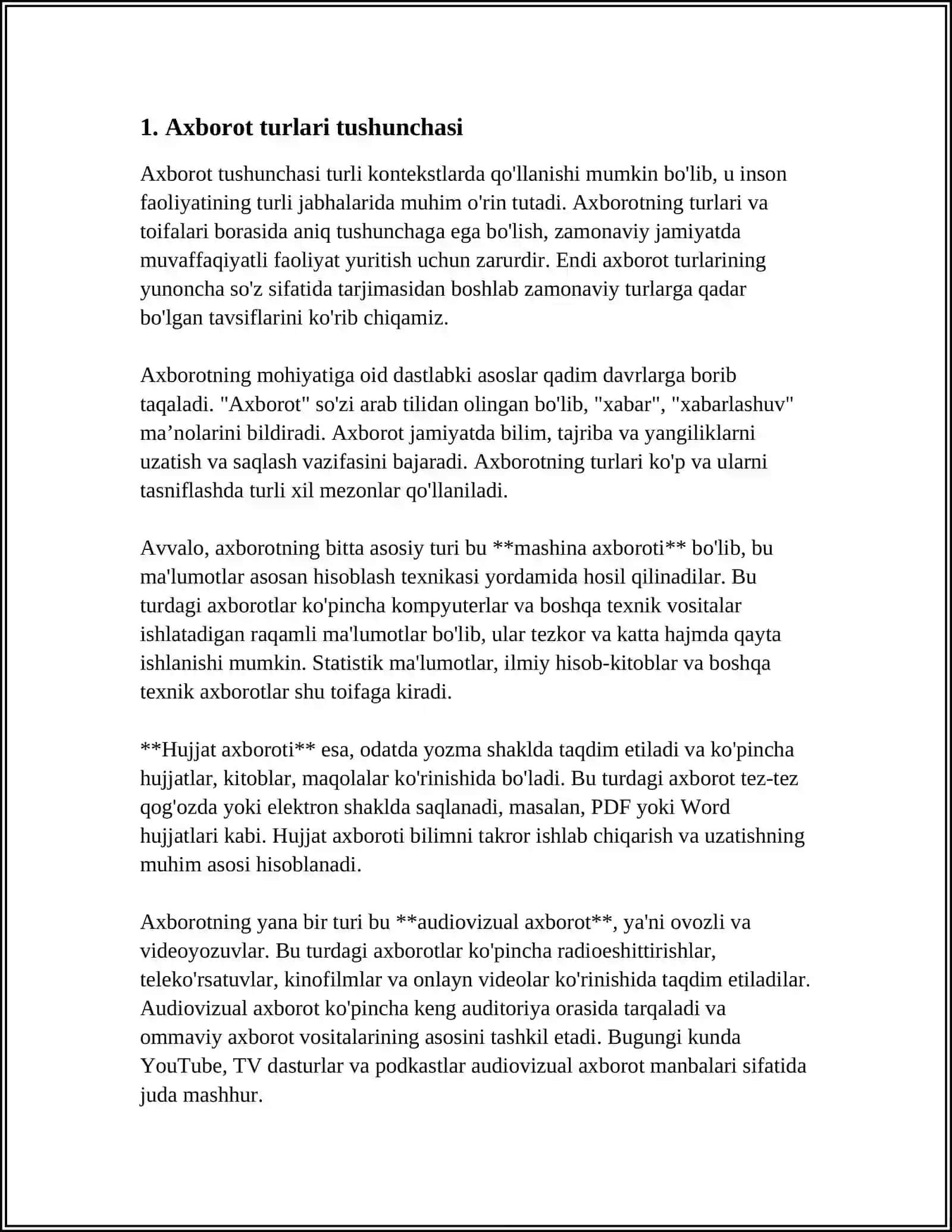 AXBOROT TURLARI VA ISHONCHLILIGI 3