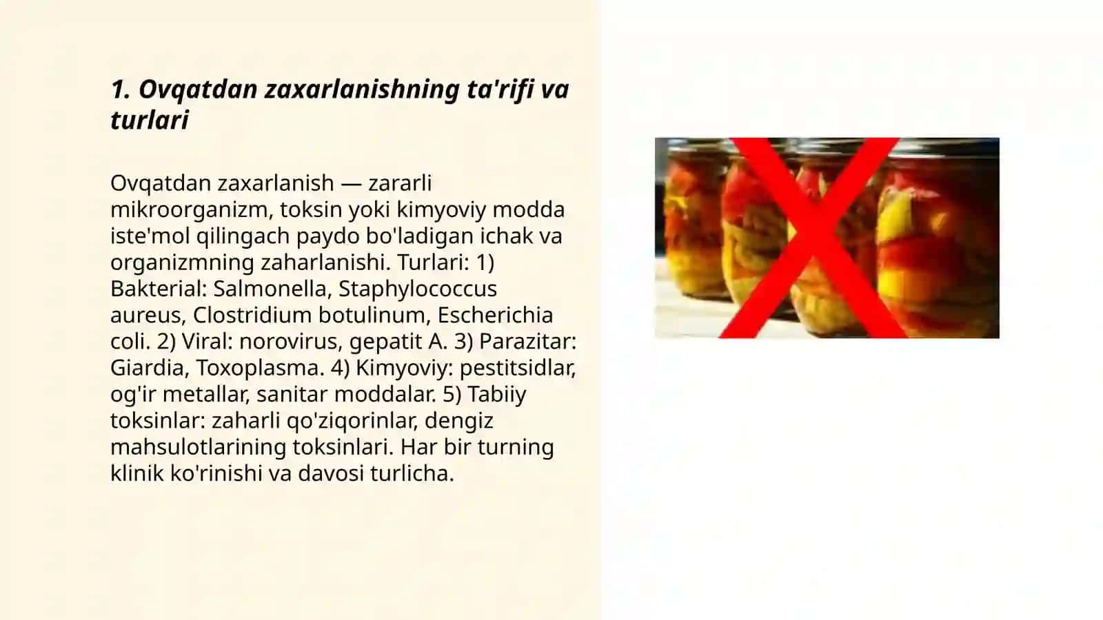 Ovqatdan zaxarlanishning ta'rifi va turlari 3