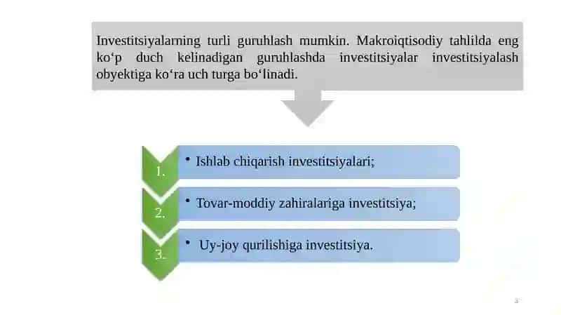Investitsiyalarning mohiyati, grafigi va funksiyasi 3