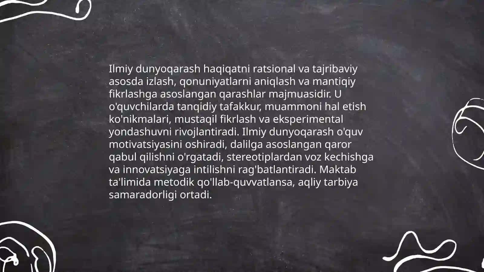 Ilmiy dunyoqarashni shakllantirish va o'quvchilarni aqliy tarbiyalash 3