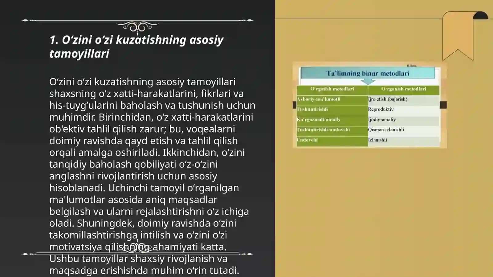 Oʻzini oʻzi kuzatish metodlari 3