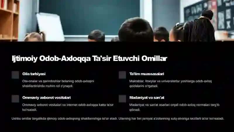 Ijtimoiy Odob-Axloq Normalarini Shakllantirish: Kirish 3