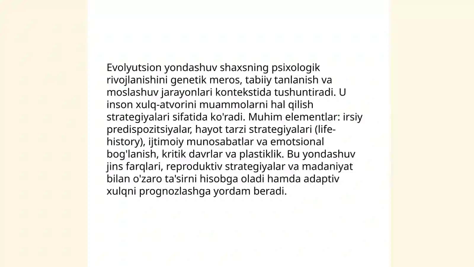 Shaxsni evolyutsion jihatdan rivojlanishi 3