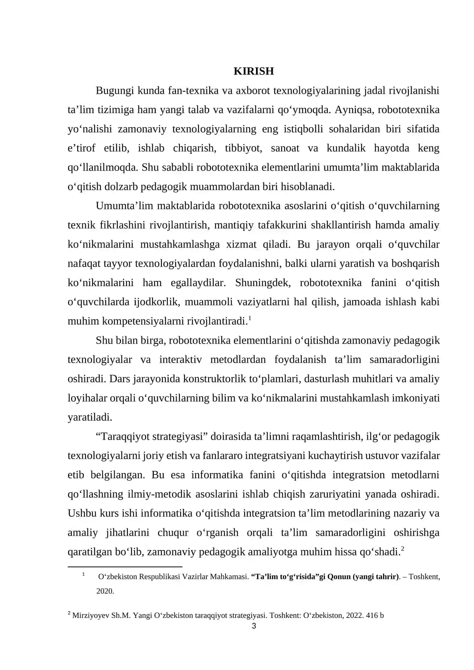 Robotexnika elementlarini umum ta`lim maktablarida o`qitish metodikasi 3