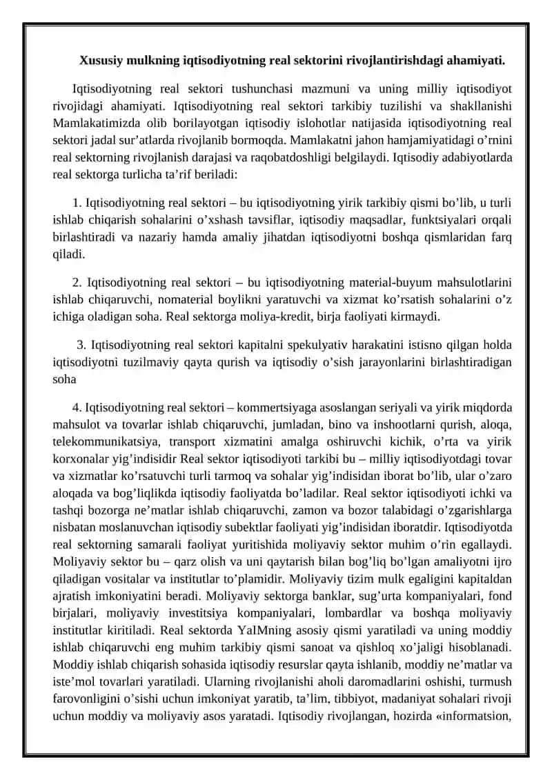 Iqtisodiyotning real sektori 3