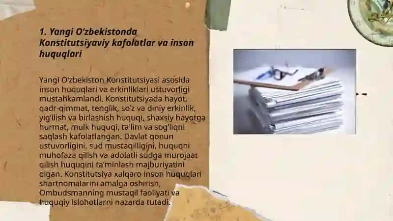 Yangi O‘zbekistonda inson haq huquqlari va erkinliklari kafolatining yaratilishi 3
