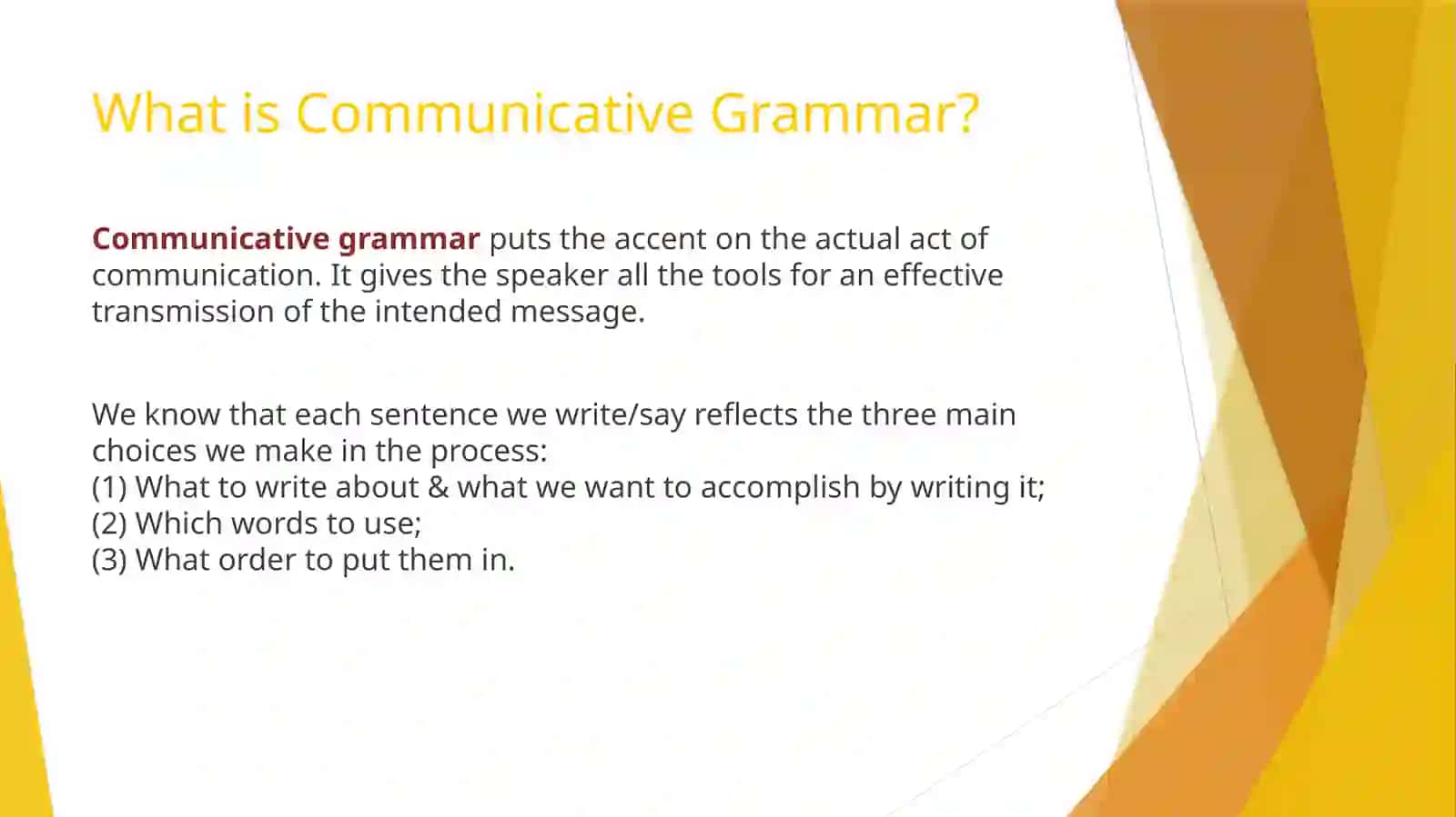 COMMUNICATIVE GRAMMAR 3