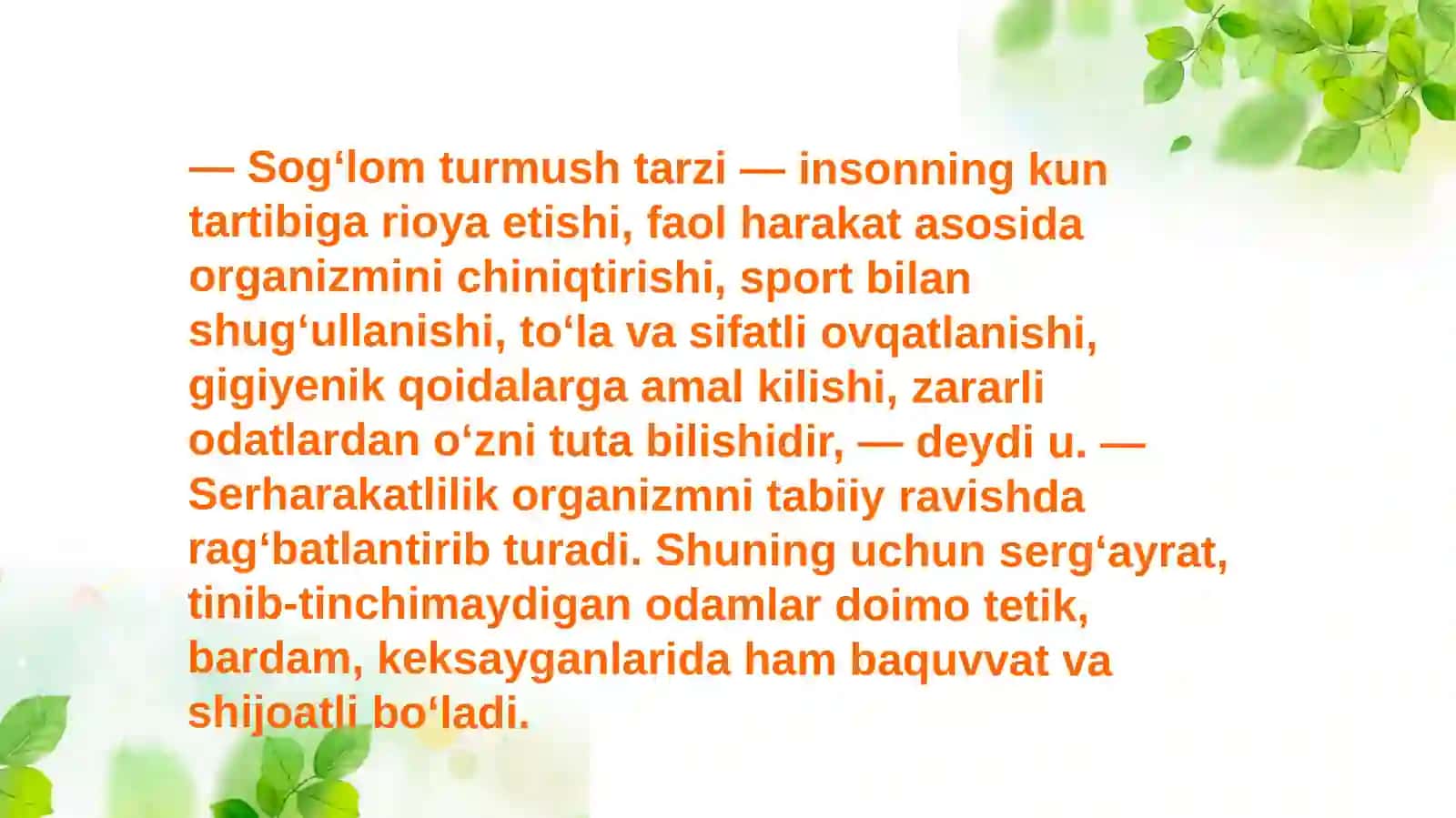 Valeologiya asoslari fanidan tayyorlagan Mustaqil ish 3