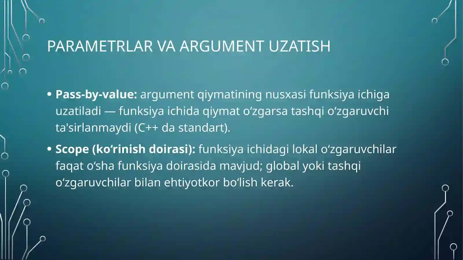 Funksiyalar bilan ishlash 3