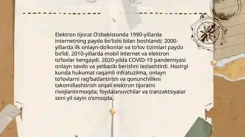 Elektron Tijoratning Rivojlanish Holati 3