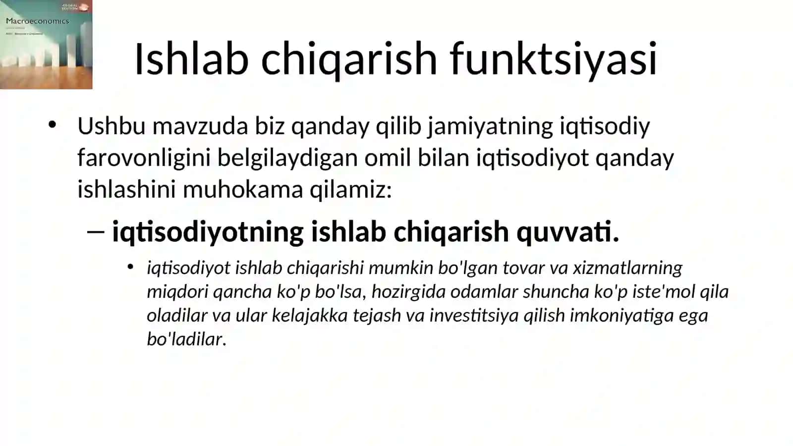 Unumdorlik, ishlab chiqarish va bandlik 3