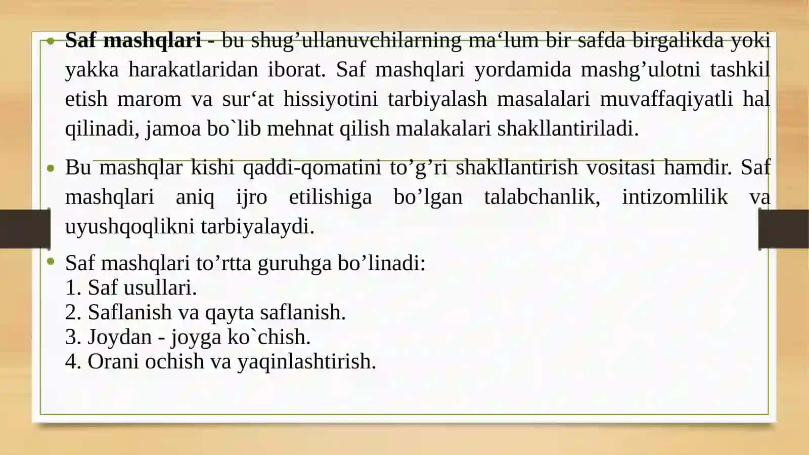 Safmashqlari 3