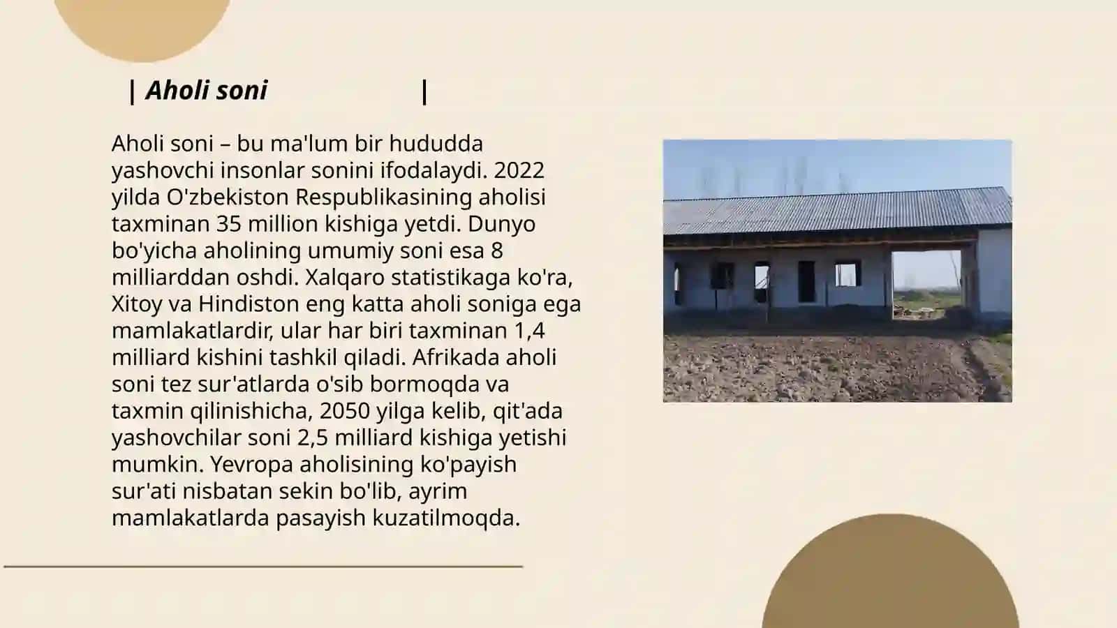 Aholi soni - demografiya 3