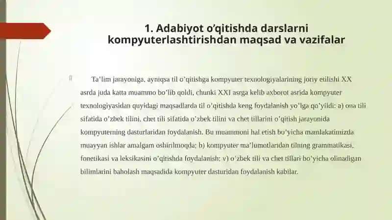 Adabiyot oʻqitishda darslarni kompyuterlashtirish 3