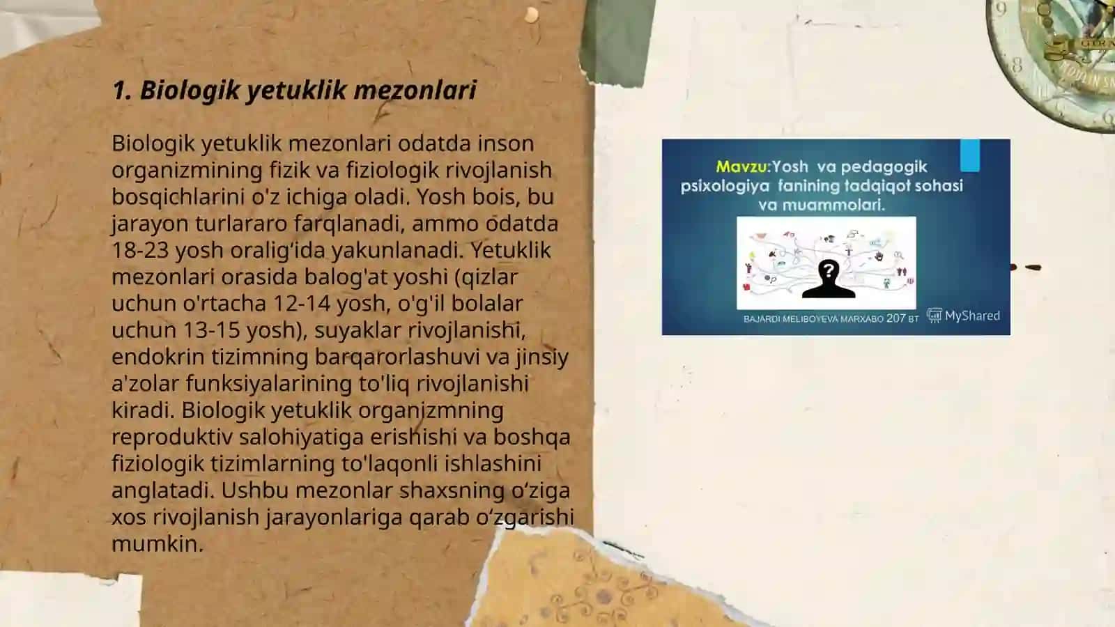 Shaxsning xronologik biologik ijtimoiy va psixologik yetuklik mezonlari 3