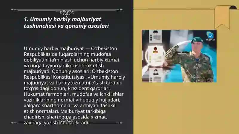 Oʻzbekiston respublikasi fuqarolarining umumiy harbiy majburiyatini va harbiy xizmatni oʻtash tartibi 3