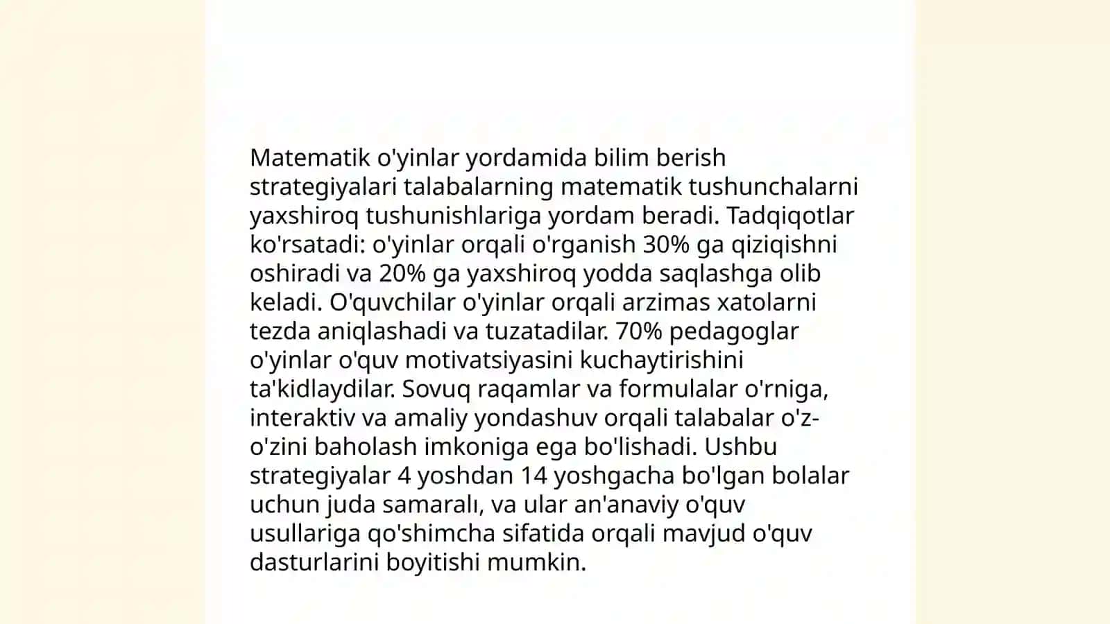 Matematik bilim berishda didaktik o‘yinlar tayyorlash 3