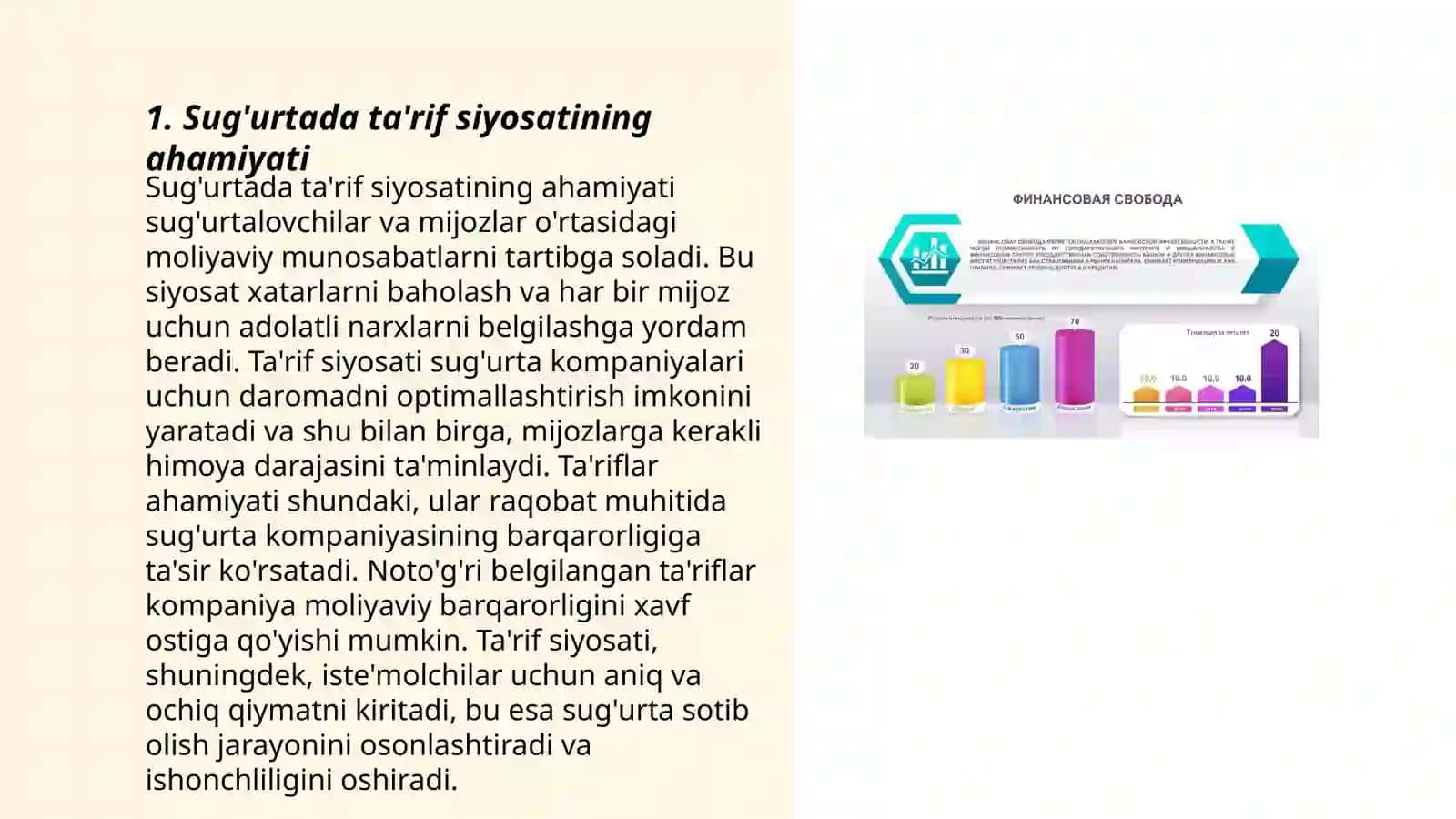Sug'urtada ta'rif siyosati 3
