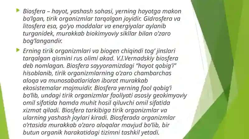 BIOSFERAHAQIDA TUSHUNCHA VA UNING CHEGARALARI 3