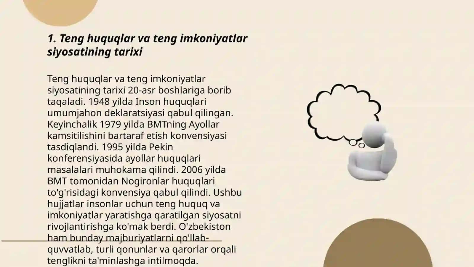 Teng huquqlar va teng imkoniyatlar siyosati 3