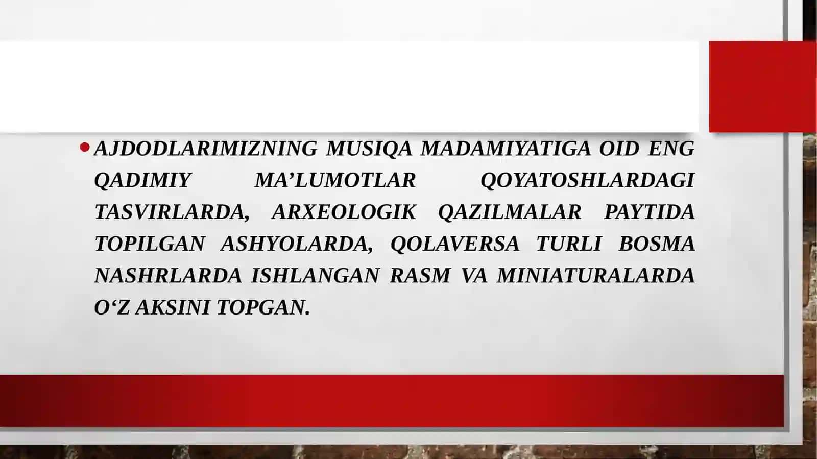 ArxeologIk qazIlmalar va Qoyatoshlarga aks ettIrIlgan musIqa cholg‘ularI 3