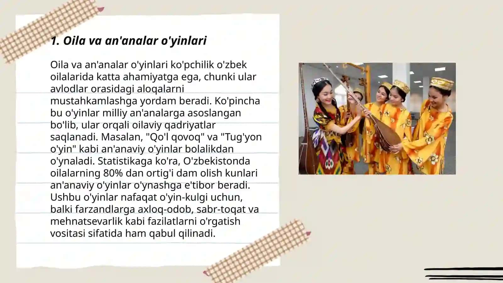 Maktabgacha ta'lim tashkiloti tarbiyalanuvchilarini milliy qadriyatlarga hurmat ruhida tarbiyalashda rivojlantiruvchi markazlarda olib boriladigan òyin ta'limiy va frontal faoliyatni harayonga tatbiq qilish 3