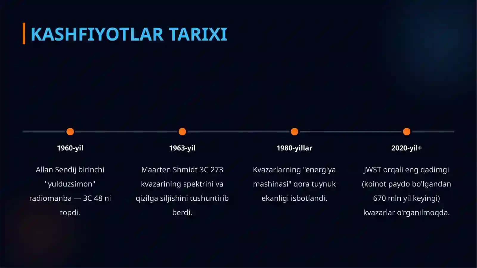 Kvazarlarning umumiy xossalari va turlari 3