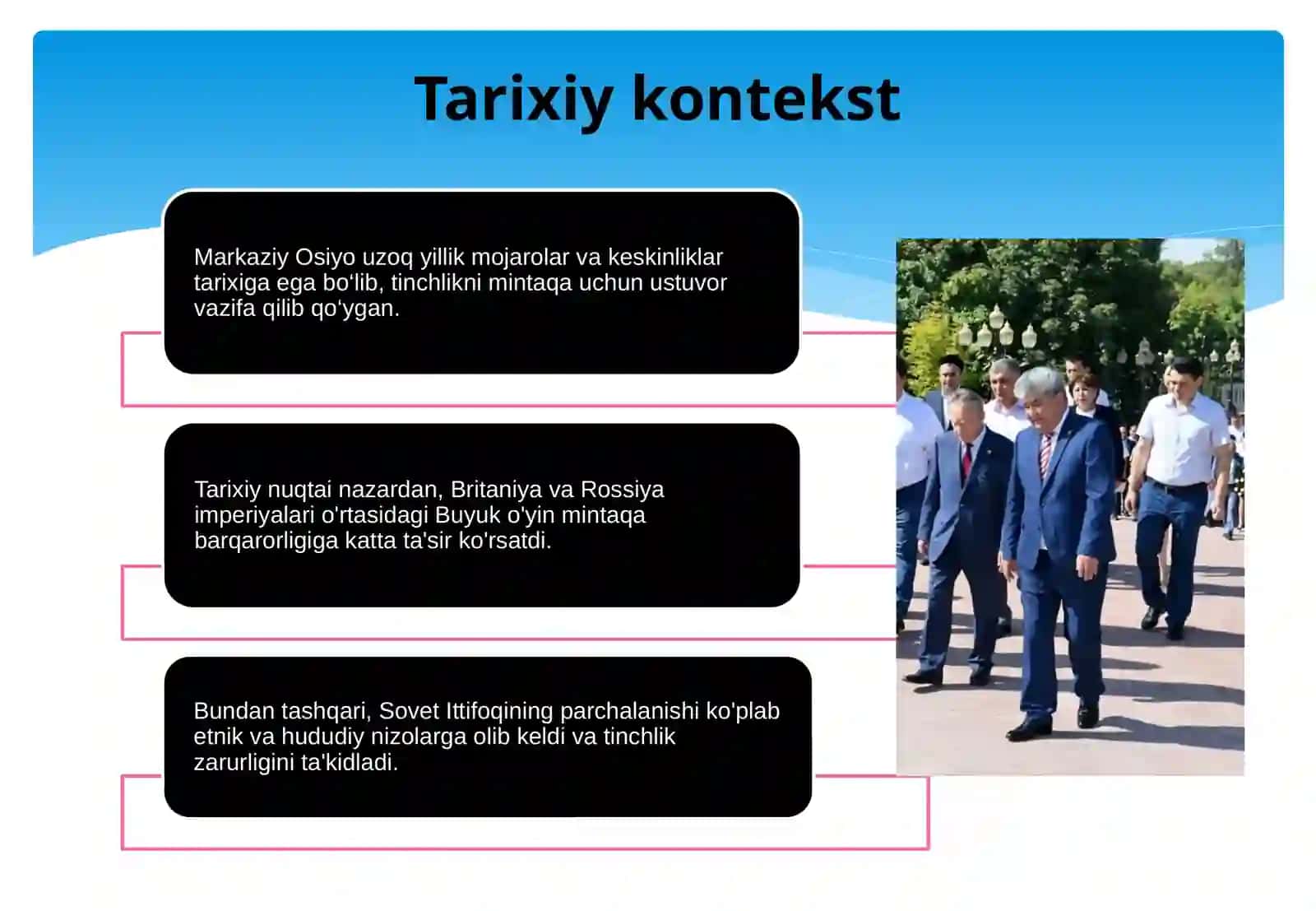 Markaziy osiyoda tinchlik va barqarorlikni saqlashda O’zbekistonning orni 3