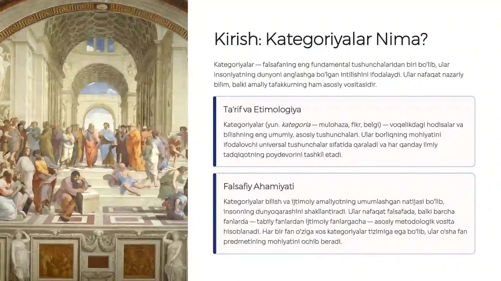 Aristotel, Forobiy va Kant Ontologiyasida Kategoriyalar Tasnifi 3