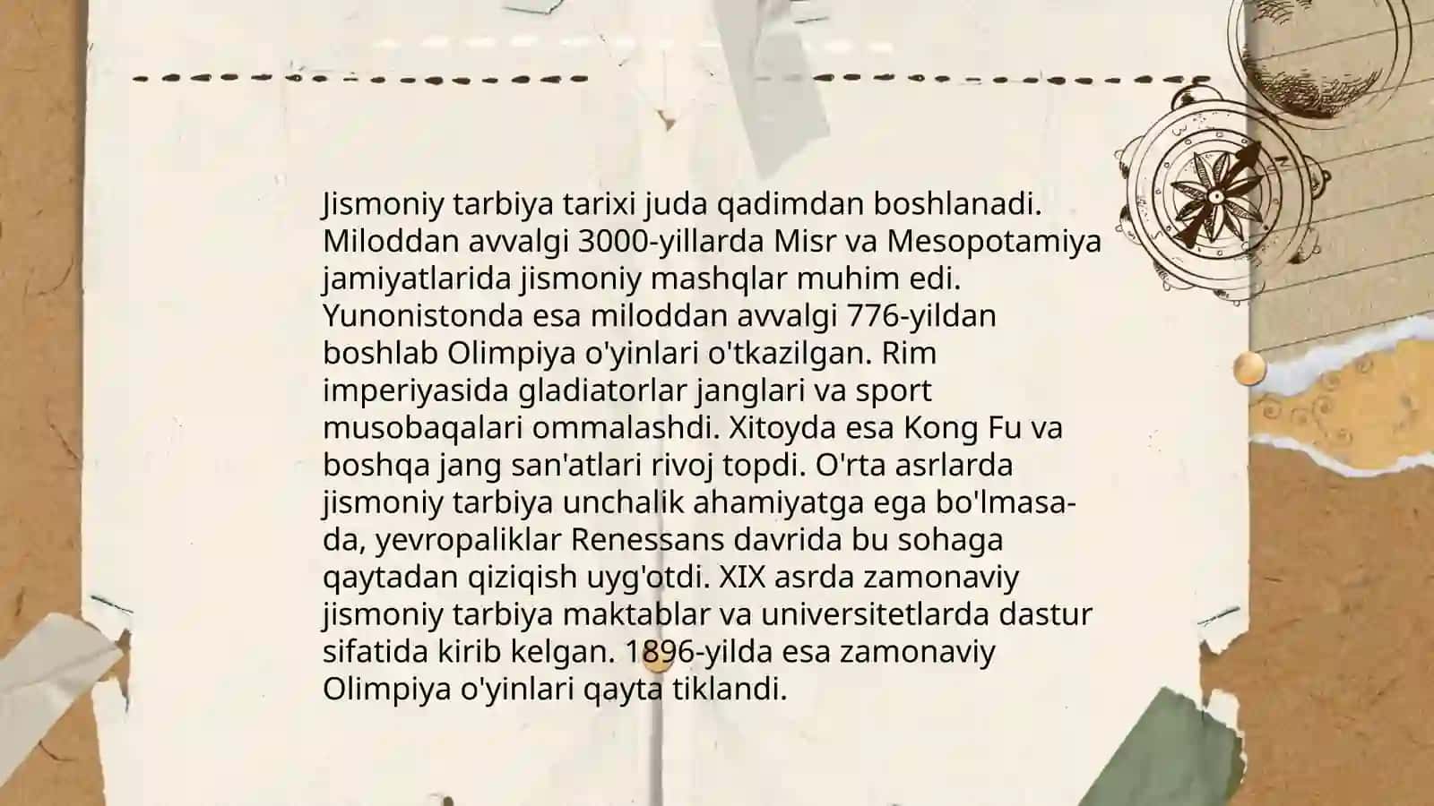 Jismoniy mashqlarning paydo boʻlishi 3