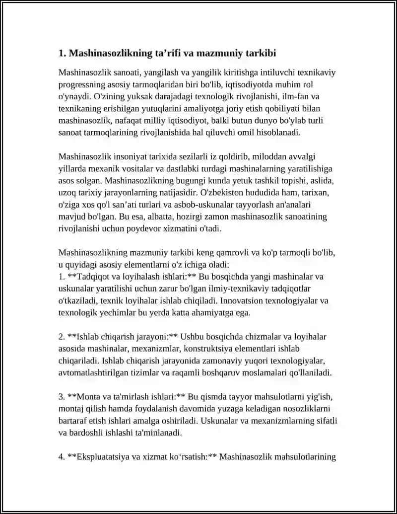 Mashinasozlikning mazmuni va kelib chiqishi 3