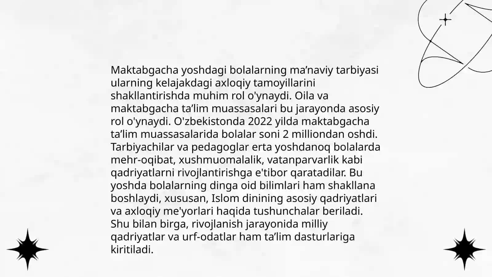 Maktabgacha yoshdagi bolalarning ma’naviy yetukligiga qo‘yiladigan davlat talablari 3