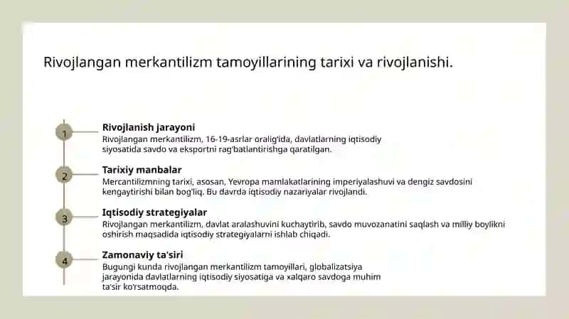 Rivojlangan merkantilizmning iqtisodiy ta'limotlar 3