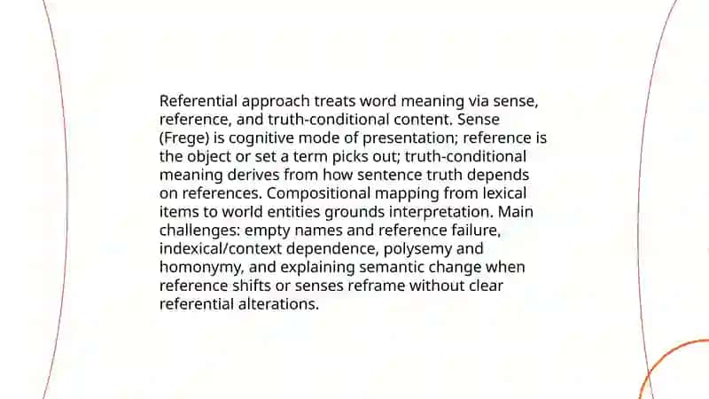 Referential and Functional Approaches to the study of word meaning 3