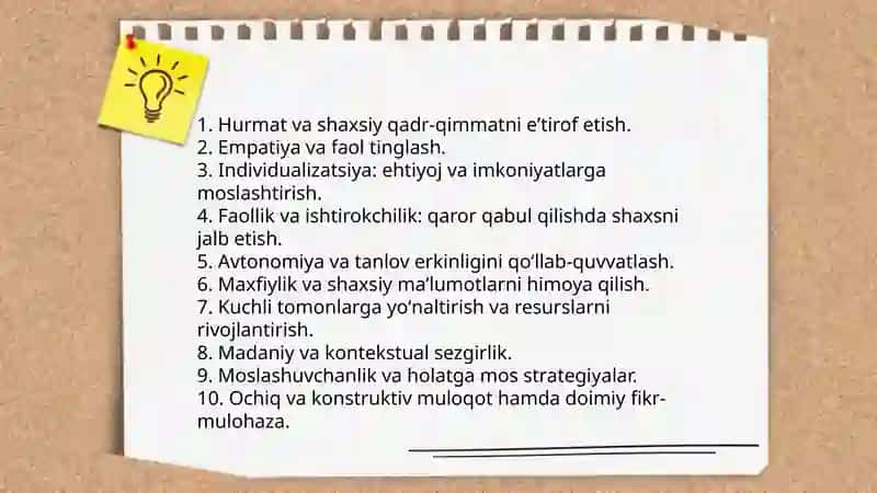 Shaxsga yoʻnaltirilgan yondashuv. Muloqot treningi 3