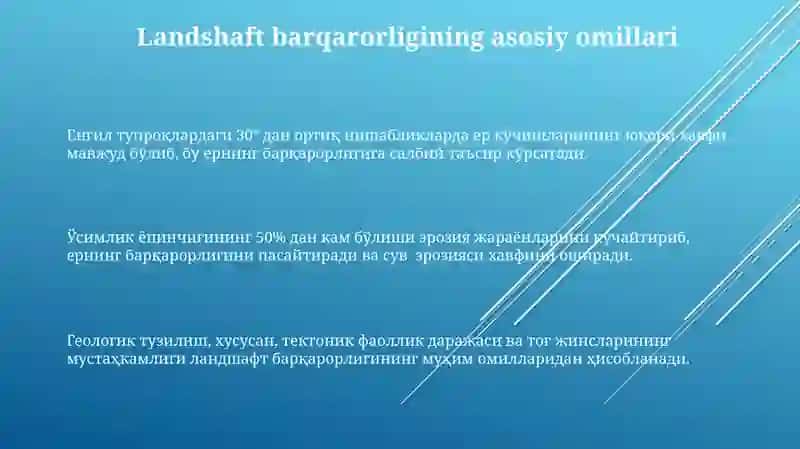 Landshaftlar barqarorligi 3