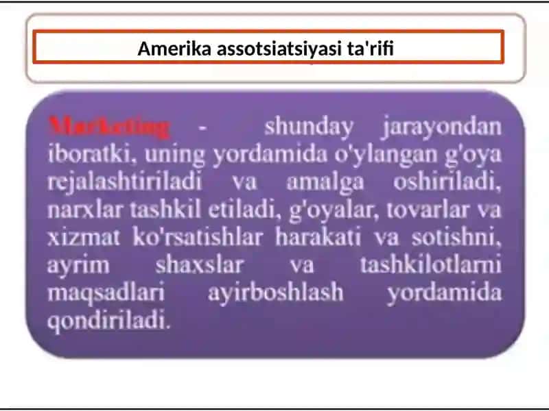 Kichik biznes va tadbirkorlik sub'ektlarini marketing faoliyatini tashkiilotish 3