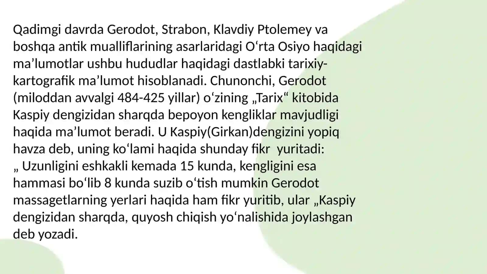 Oʻrta Osiyoning ibtidoiy jamoa davri geografiyasi va antik davr geografiyasi 3