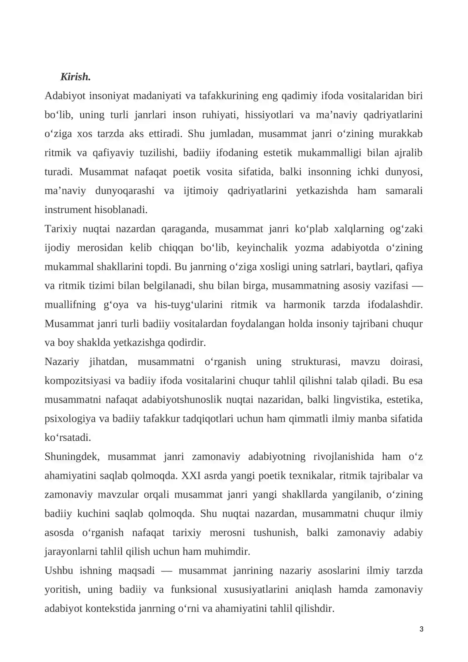 Musammat janriga oid nazariy qarashlar 3