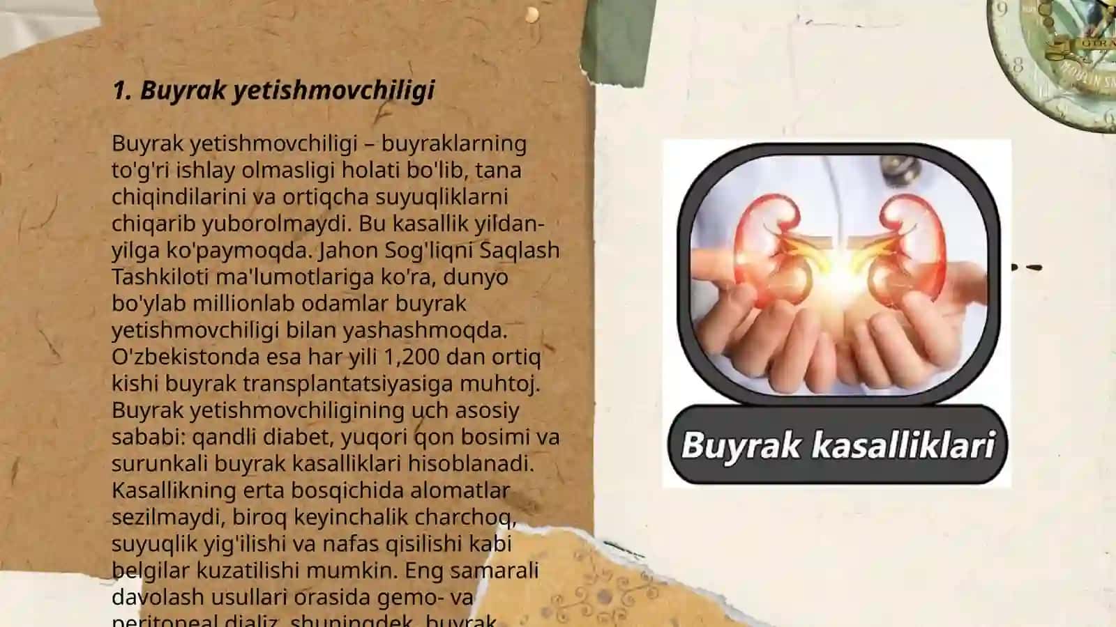 Buyrak aʼzolari kasalliklari haqida 3
