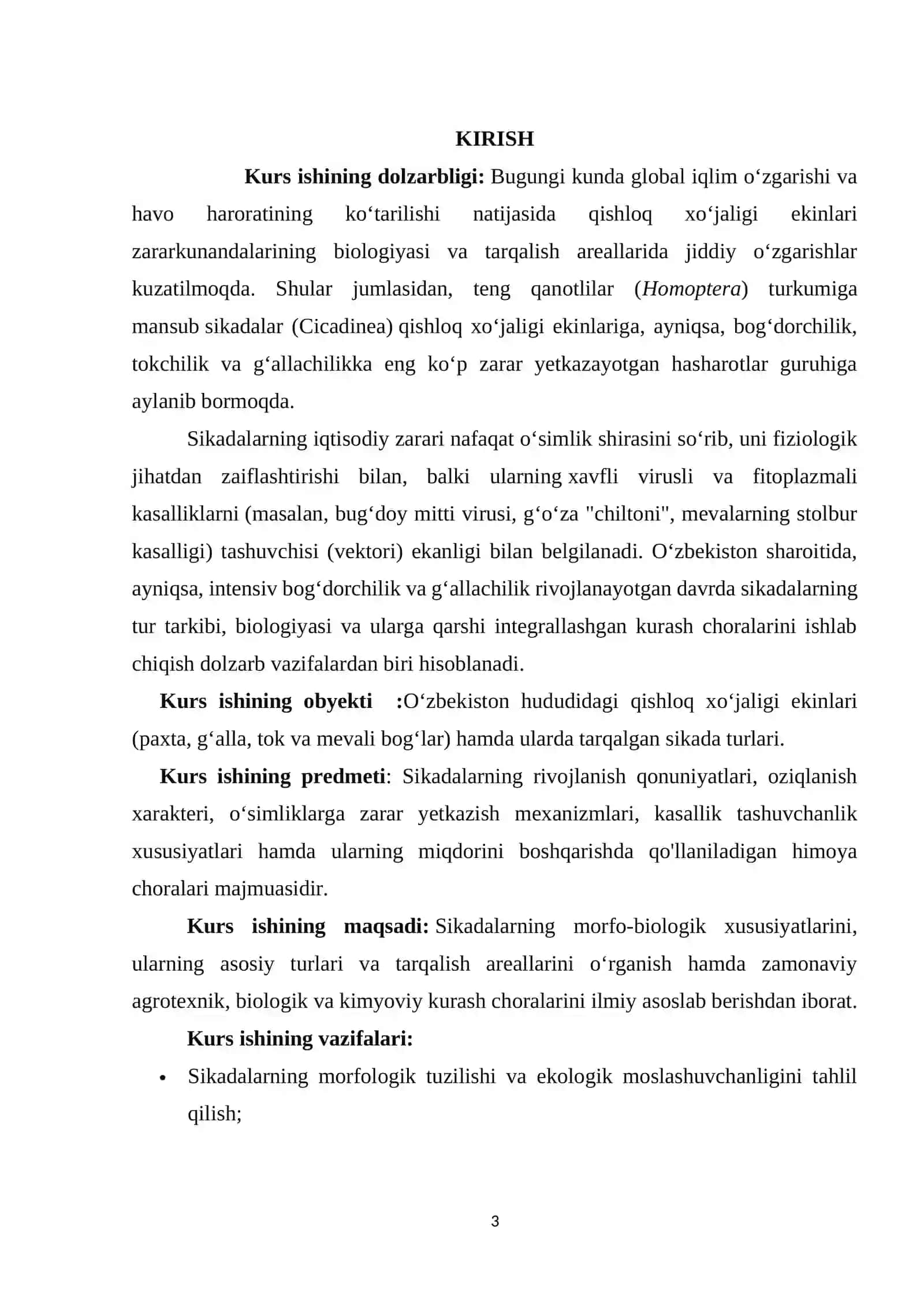 Sikadalarning biologik xususiyatlari, qishloq xo’jaligi ekinlariga zarari va ularga qarshi zamonaviy kurash choralari 3